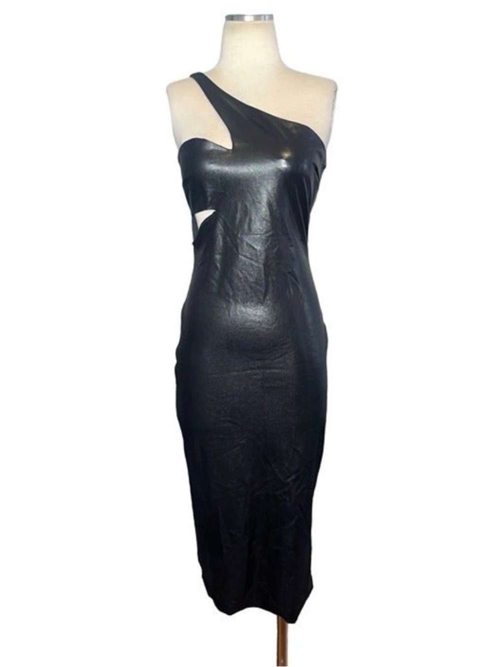 Amanda Prichard faux leather dress with sexy cutout